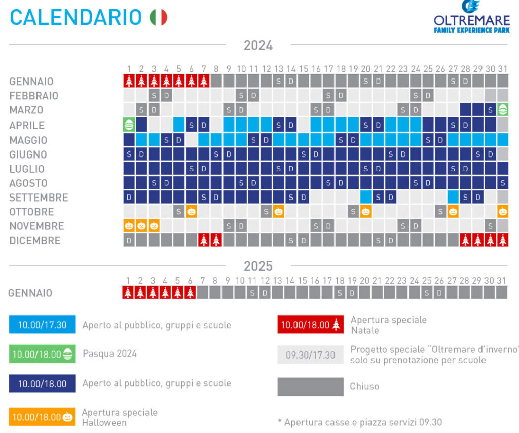 Calendario Oltremare di Riccione 2024