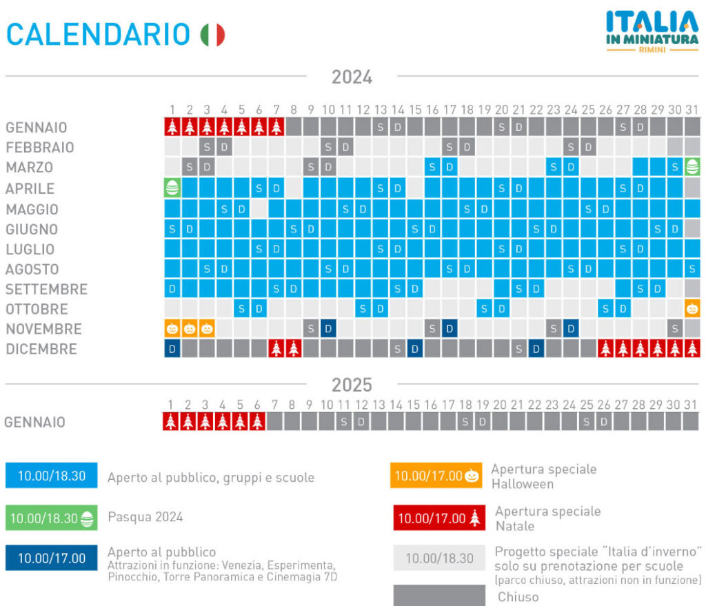 calendario italia in miniatura 2024