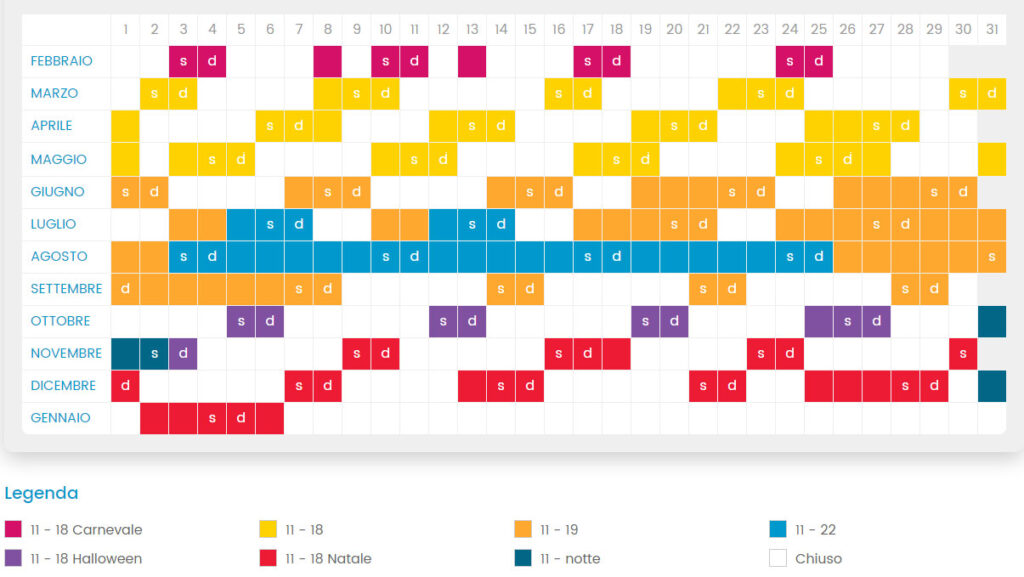 calendario orari Cinecittà World