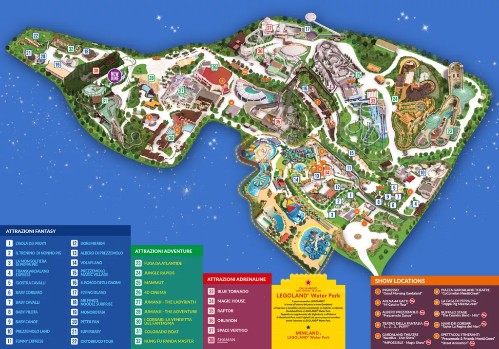 mappa parco gardaland 2024